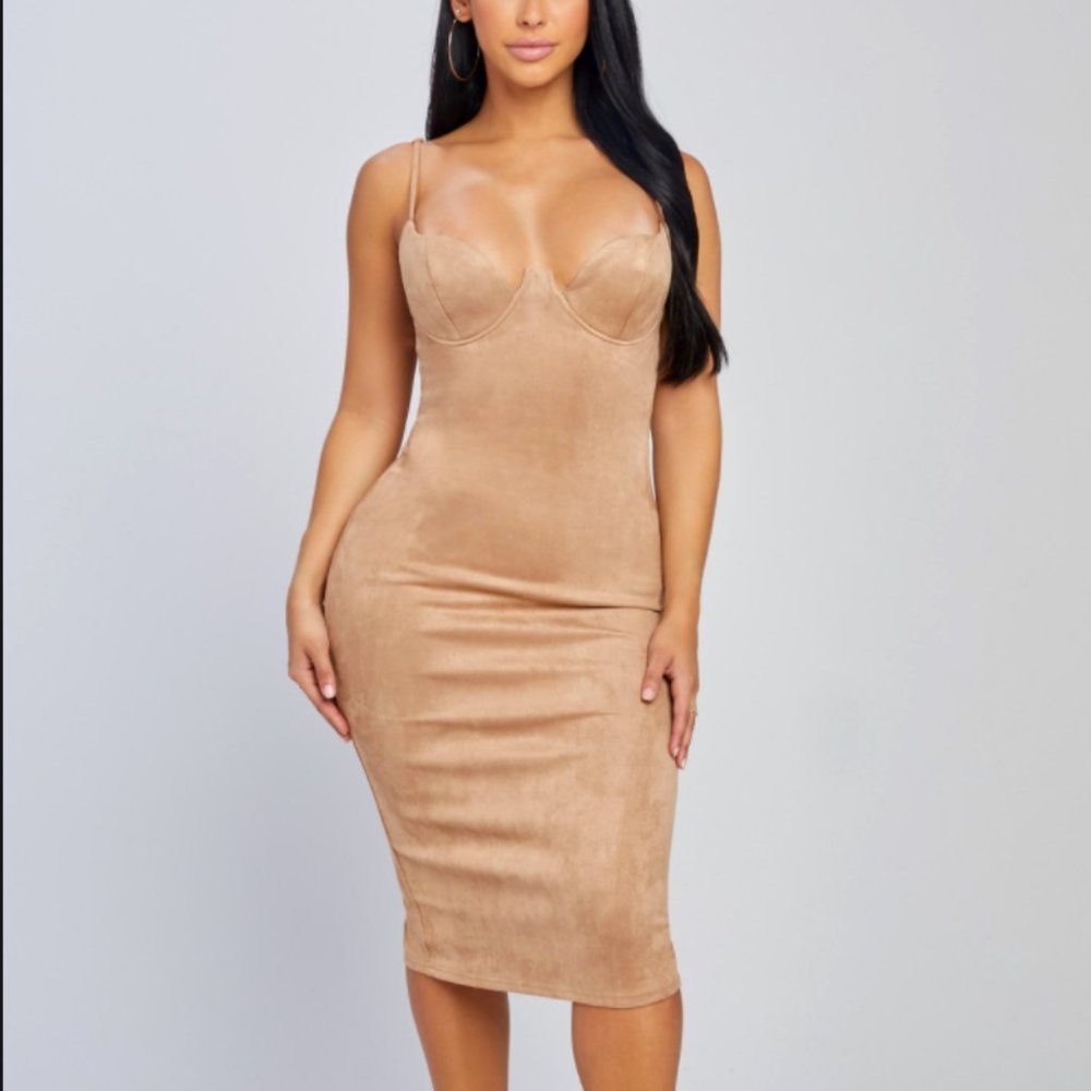 Honeybum Suede Midi Dress